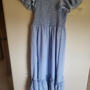 Blue Ruffled Kids Dress